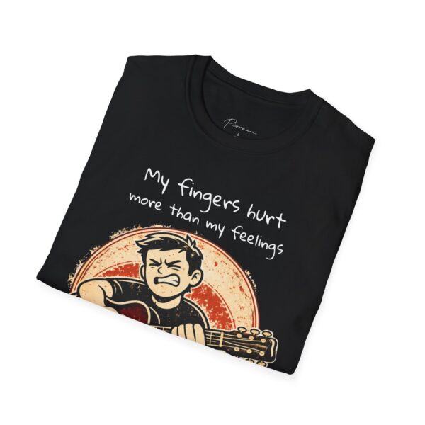 Guitar Player T-Shirt (Unisex)  — “My fingers hurt more than my feelings” Acoustic Music Tee