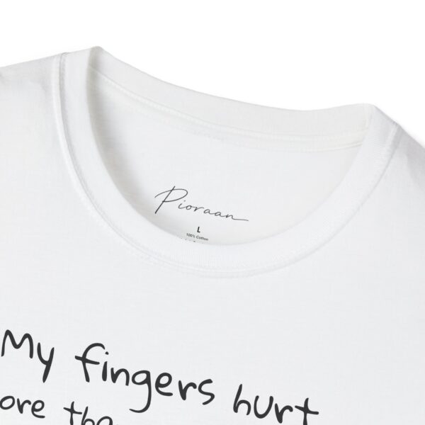 Guitar Player T-Shirt (Unisex)  — “My fingers hurt more than my feelings” Acoustic Music Tee