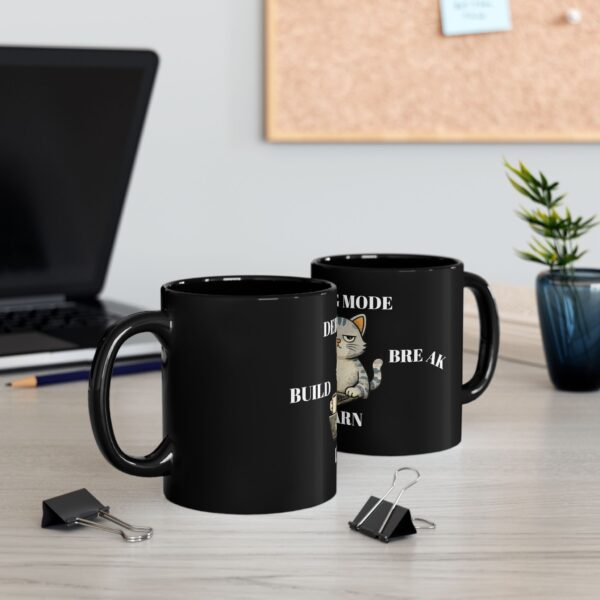 Build Break Learn Mug — Programmer Motivation Black Coffee Cup (11oz/15oz)