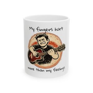 ‘My Fingers Hurt’ — Funny Acoustic Guitar Player Coffee Mug