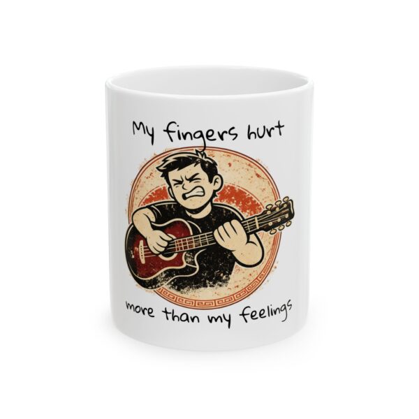 ‘My Fingers Hurt’ — Funny Acoustic Guitar Player Coffee Mug
