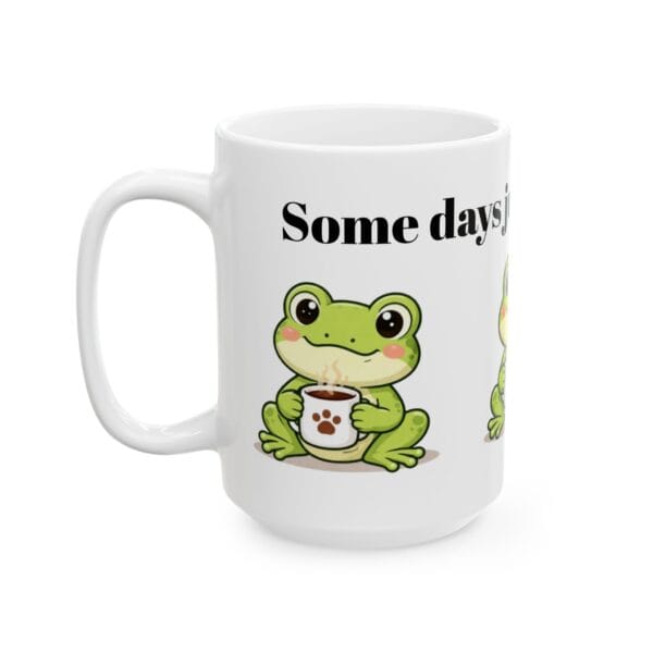 2046844214174462463_2048.jpeg Cute Frog Holding Coffee Mug Ceramic Mug | Some Days just Need Coffee Frog Design