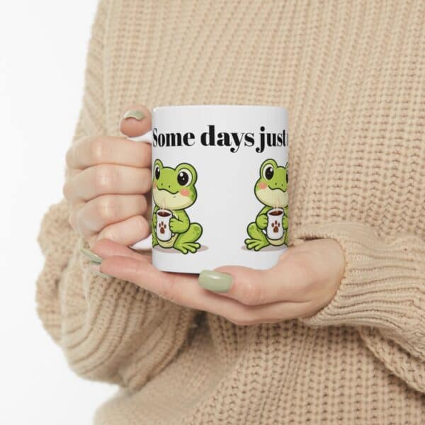 651975128204403116_2048.jpeg Cute Frog Holding Coffee Mug Ceramic Mug | Some Days just Need Coffee Frog Design
