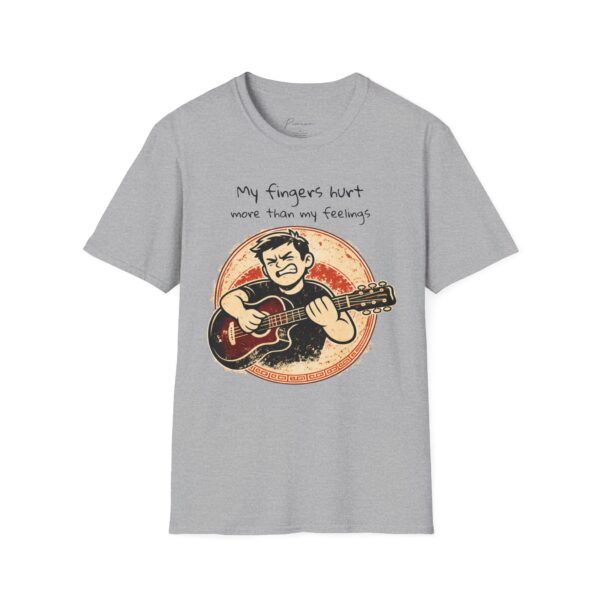 Guitar Player T-Shirt (Unisex)  — “My fingers hurt more than my feelings” Acoustic Music Tee