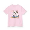 Kids Cat With Fish Graphic Tee — Cute Kitten Playing With Toy Fish