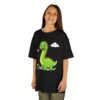 Kids Dinosaur T‑Shirt — Cute Green Brontosaurus with Butterfly