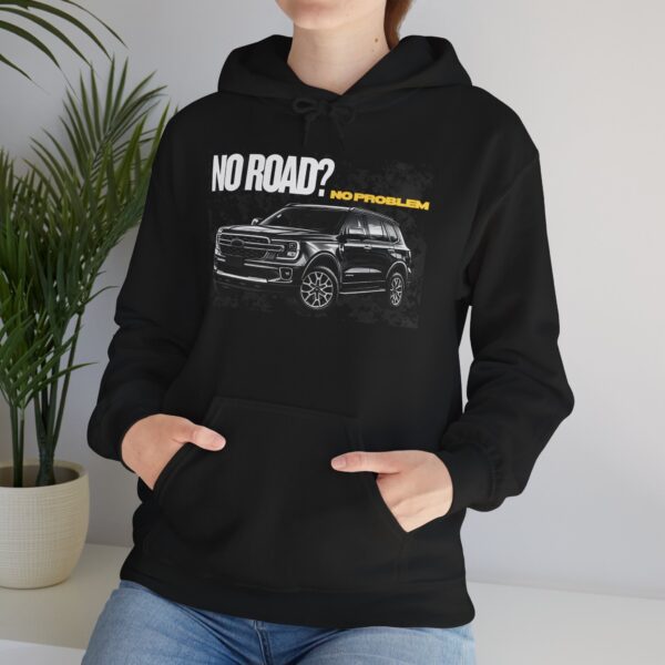 Off-Road SUV Hoodie – “No Road?” Graphic Pullover for Adventure Lovers