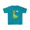 Kids Dinosaur T‑Shirt — Cute Green Brontosaurus with Butterfly