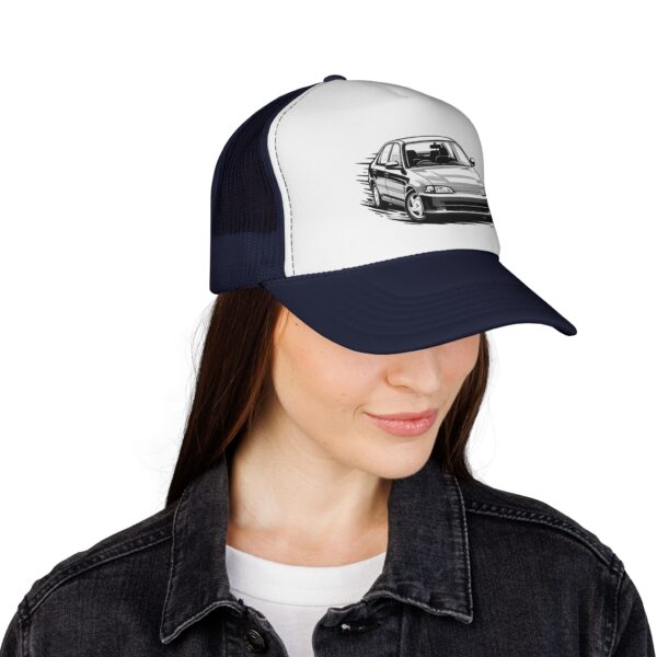 11177399073786729136_2048.jpeg Trucker Cap with Sketch Race Car Design – Vintage Driving Baseball Hat