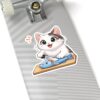 Cute Cat Filleting Fish Sticker — Kiss-Cut Vinyl Sticker
