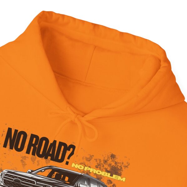 Off-Road SUV Hoodie – “No Road?” Graphic Pullover for Adventure Lovers