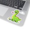 12533440523880416098_1200.jpeg Cute Green Dinosaur Kiss-Cut Sticker — Happy Brontosaurus Laptop Decal for Kids