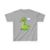 Kids Dinosaur T‑Shirt — Cute Green Brontosaurus with Butterfly