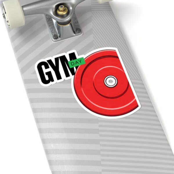 Gym Day Sticker — Red Weight Plate Fitness Kiss-Cut Decal