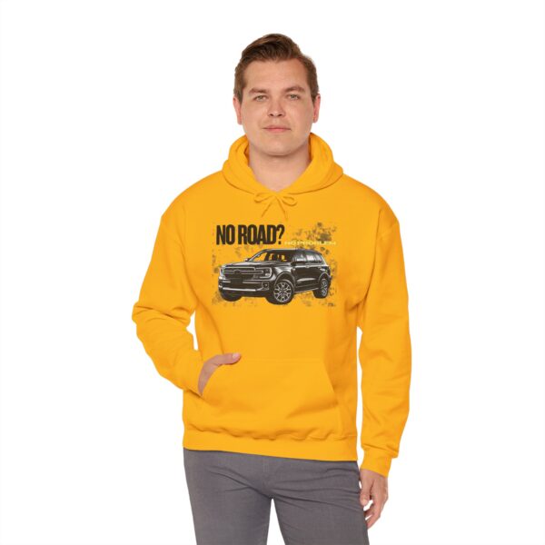 Off-Road SUV Hoodie – “No Road?” Graphic Pullover for Adventure Lovers