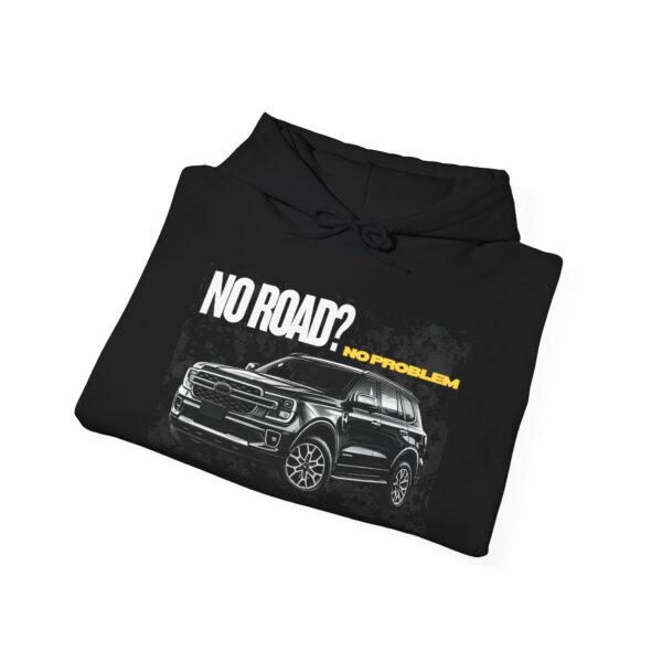 Off-Road SUV Hoodie – “No Road?” Graphic Pullover for Adventure Lovers