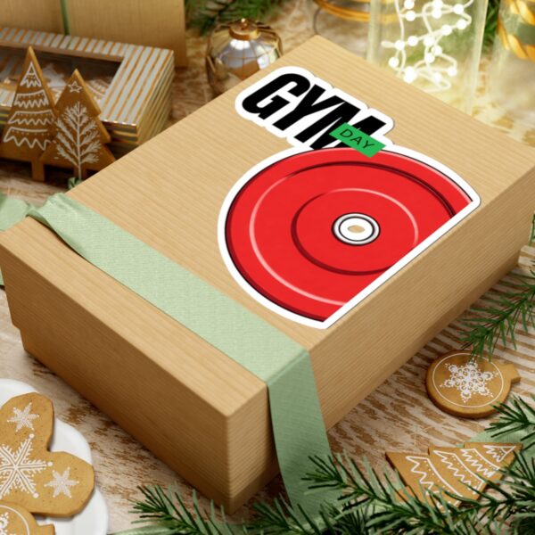 Gym Day Sticker — Red Weight Plate Fitness Kiss-Cut Decal