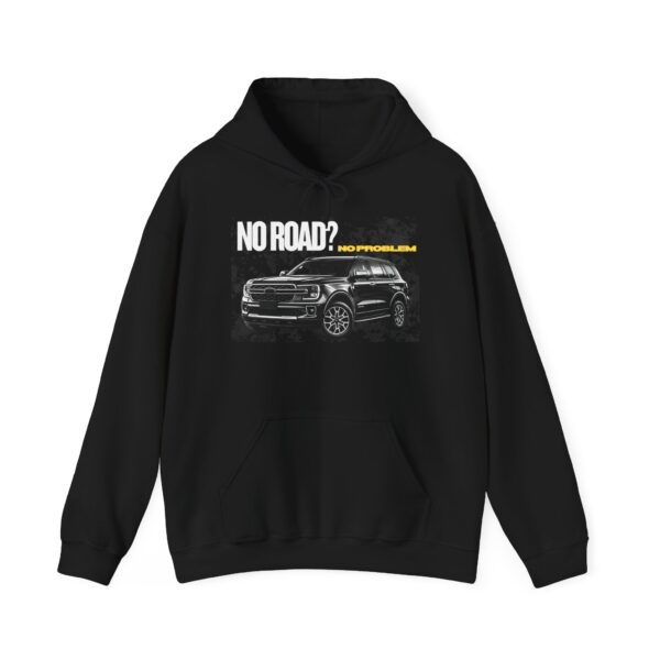 Off-Road SUV Hoodie – “No Road?” Graphic Pullover for Adventure Lovers