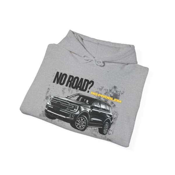 Off-Road SUV Hoodie – “No Road?” Graphic Pullover for Adventure Lovers