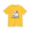 Kids Cat With Fish Graphic Tee — Cute Kitten Playing With Toy Fish