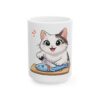 Cute Cat Preparing Fish Ceramic Mug — Coffee Cup (11oz, 15oz)