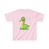 Kids Dinosaur T‑Shirt — Cute Green Brontosaurus with Butterfly
