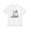 Kids Cat With Fish Graphic Tee — Cute Kitten Playing With Toy Fish