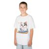 Kids Cat With Fish Graphic Tee — Cute Kitten Playing With Toy Fish