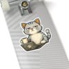 17896311127717936195_1200.jpeg Grumpy Cat with Coffee Laptop Sticker — Cute Work-from-Home Laptop Kiss-Cut Sticker