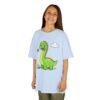 Kids Dinosaur T‑Shirt — Cute Green Brontosaurus with Butterfly