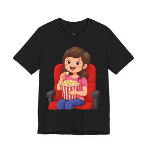 2020451439054785883_2048.jpeg Movie Night T-Shirt — Girl Eating Popcorn Theater Tee