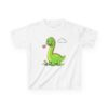 Kids Dinosaur T‑Shirt — Cute Green Brontosaurus with Butterfly