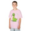 Kids Dinosaur T‑Shirt — Cute Green Brontosaurus with Butterfly