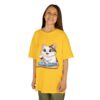 Kids Cat With Fish Graphic Tee — Cute Kitten Playing With Toy Fish
