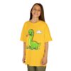 Kids Dinosaur T‑Shirt — Cute Green Brontosaurus with Butterfly