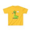 Kids Dinosaur T‑Shirt — Cute Green Brontosaurus with Butterfly