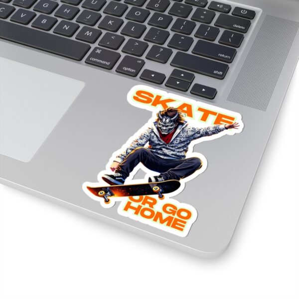 3147140819259019502_1200.jpeg Skate or Go Home Sticker — Skateboarder Masked Rider Kiss-Cut Decal