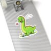 3263650404088065852_1200.jpeg Cute Green Dinosaur Kiss-Cut Sticker — Happy Brontosaurus Laptop Decal for Kids