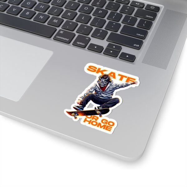 3326882023162012689_1200.jpeg Skate or Go Home Sticker — Skateboarder Masked Rider Kiss-Cut Decal