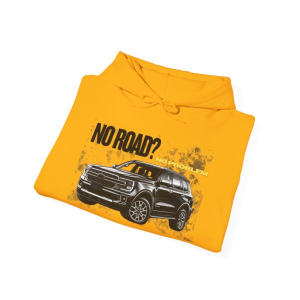 Off-Road SUV Hoodie – “No Road?” Graphic Pullover for Adventure Lovers