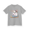 Kids Cat With Fish Graphic Tee — Cute Kitten Playing With Toy Fish