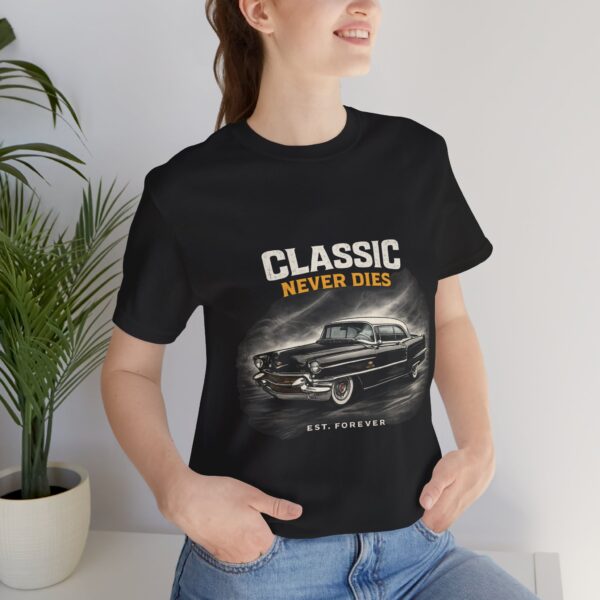 Classic Never Dies Tee — Vintage Car Retro Graphic T-Shirt