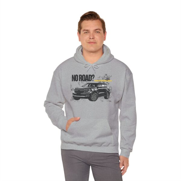 Off-Road SUV Hoodie – “No Road?” Graphic Pullover for Adventure Lovers