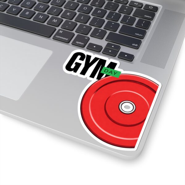 Gym Day Sticker — Red Weight Plate Fitness Kiss-Cut Decal