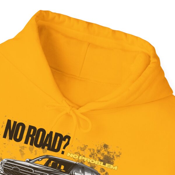 Off-Road SUV Hoodie – “No Road?” Graphic Pullover for Adventure Lovers