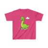 Kids Dinosaur T‑Shirt — Cute Green Brontosaurus with Butterfly