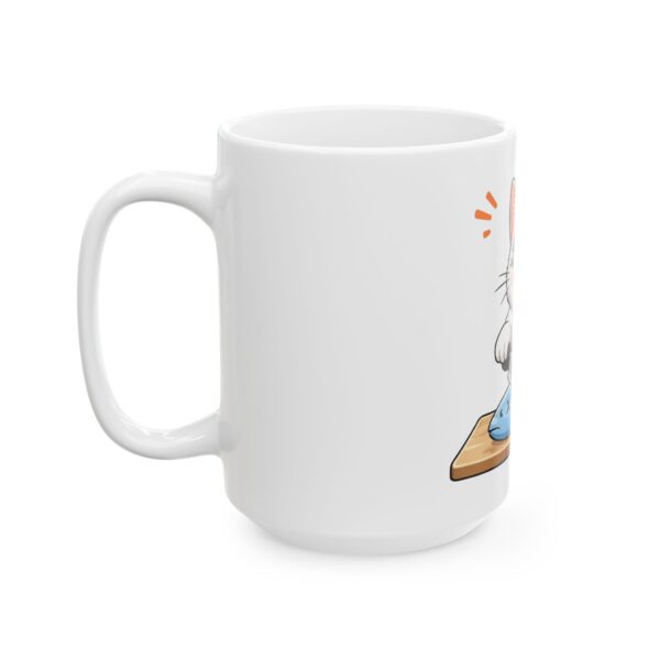 Cute Cat Preparing Fish Ceramic Mug — Coffee Cup (11oz, 15oz)