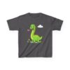 Kids Dinosaur T‑Shirt — Cute Green Brontosaurus with Butterfly