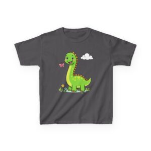 5612626989207187011_2048.jpeg Kids Dinosaur T‑Shirt — Cute Green Brontosaurus with Butterfly