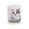 Cute Cat Preparing Fish Ceramic Mug — Coffee Cup (11oz, 15oz)